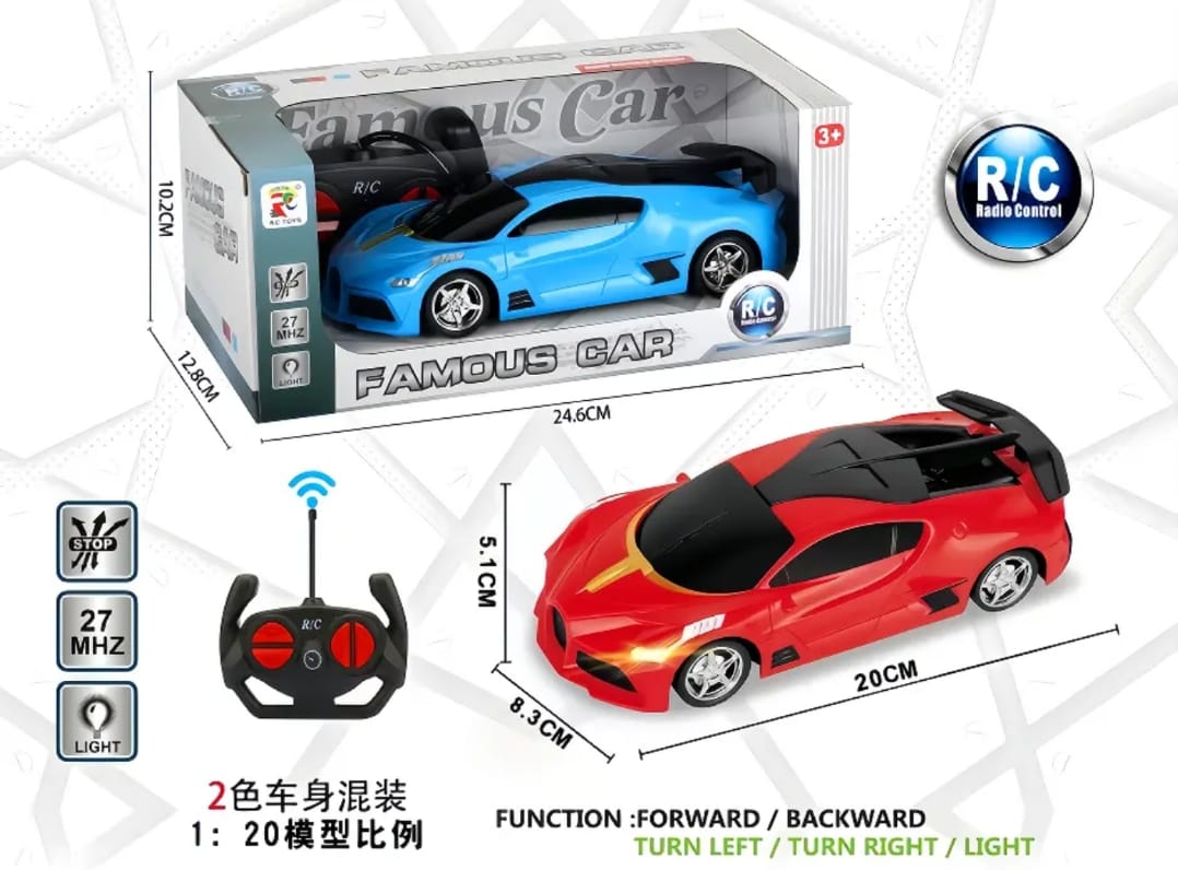 Remote Control Sports Car – High-Speed RC Racing Car with LED Lights for Kids