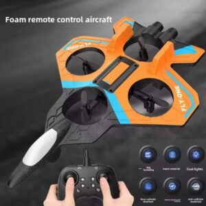 Stunt Remote Control Aircraft Drone – 360° Flip RC Plane with Smart Hover & Foam Body for Kids